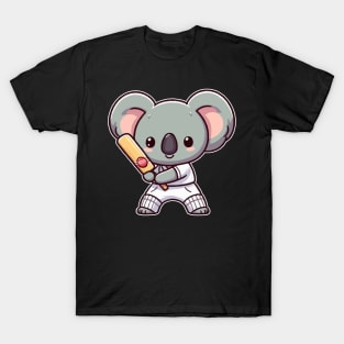 cute koala as a cricket player T-Shirt